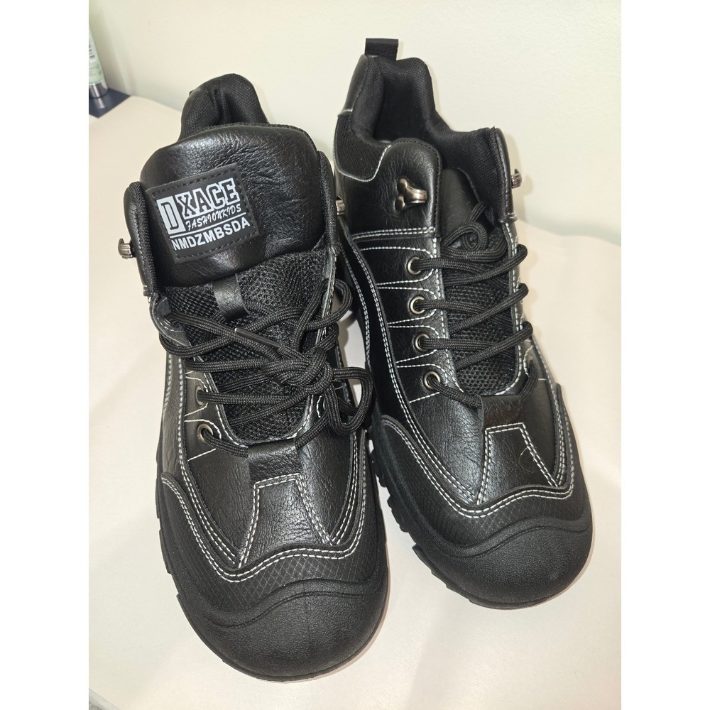 NEW no Box, Men's Black Ankle Boots Lace Up Lug Sole Casual Shoes